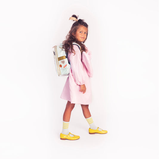 Toddler wearing Jeune Premier Ralphie backpack Le Petit Chef