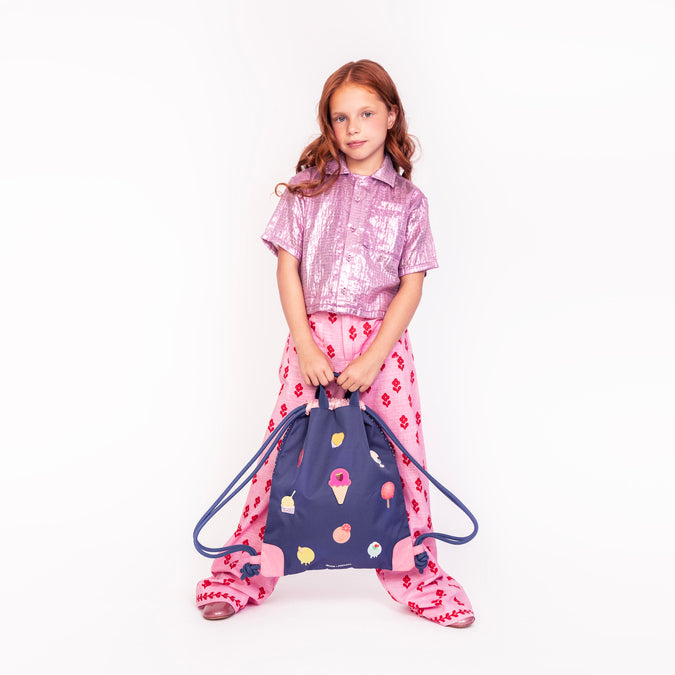 City Bag Disco Dip by Jeune Premier – blue girls’ gym and swim bag with colourful ice cream print