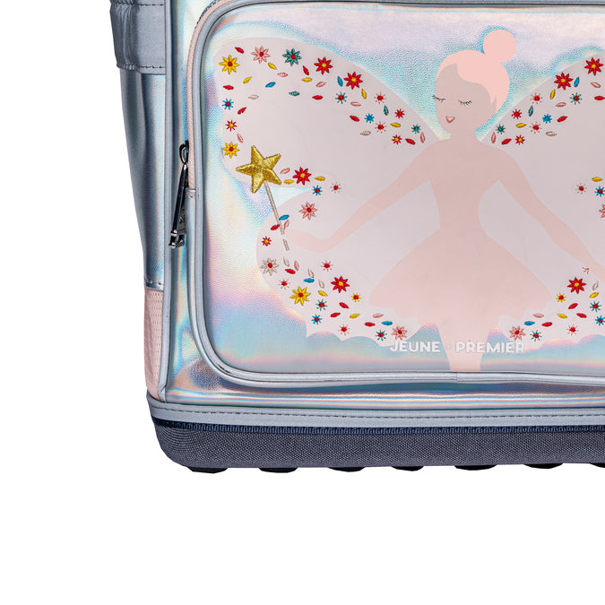 Metallic Ergomaxx Magic Elf ergonomic backpack by Jeune Premier with fairy illustration for girls from first grade
