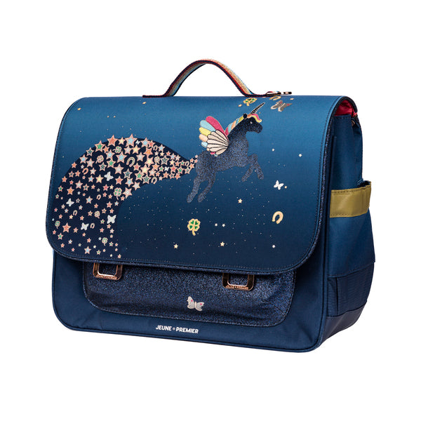 Check out the Jeune Premier bestseller: the It Bag Midi schoolbag is a true back-to-school essential. This light blue Unicorn Universe design is perfect for unicorn & rainbow lovers who want to stand out.