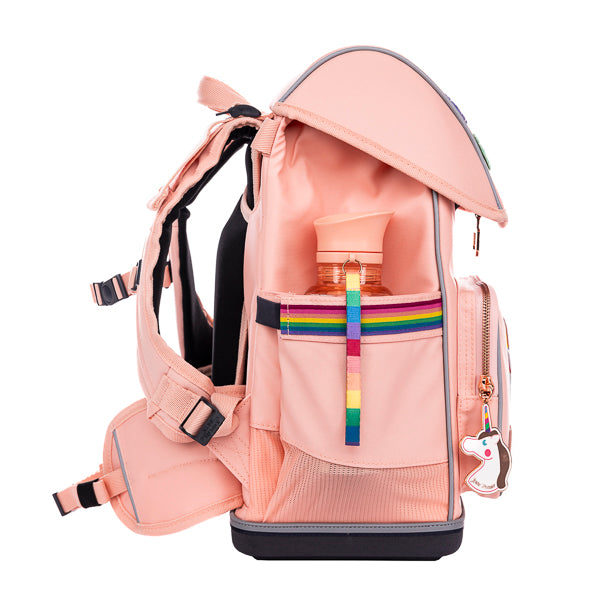 Ergonomic backpack Lady Gadget Pink for girls from the first year of primary school onwards. The load-bearing system transfers 50% of the weight to the hips.