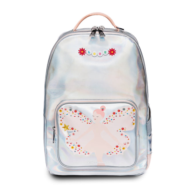 Jeune Premier New Bobbie Magic Elf – ergonomic school backpack for girls aged 6+, pastel pink design, made from recycled materials