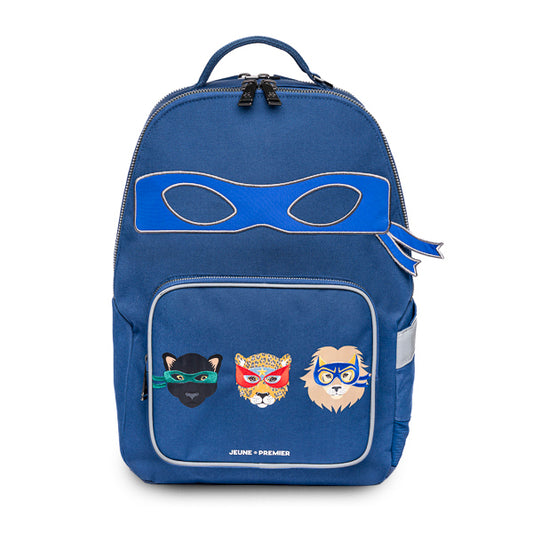 Jeune Premier New Bobbie Supercats ergonomic school backpack for boys, front view