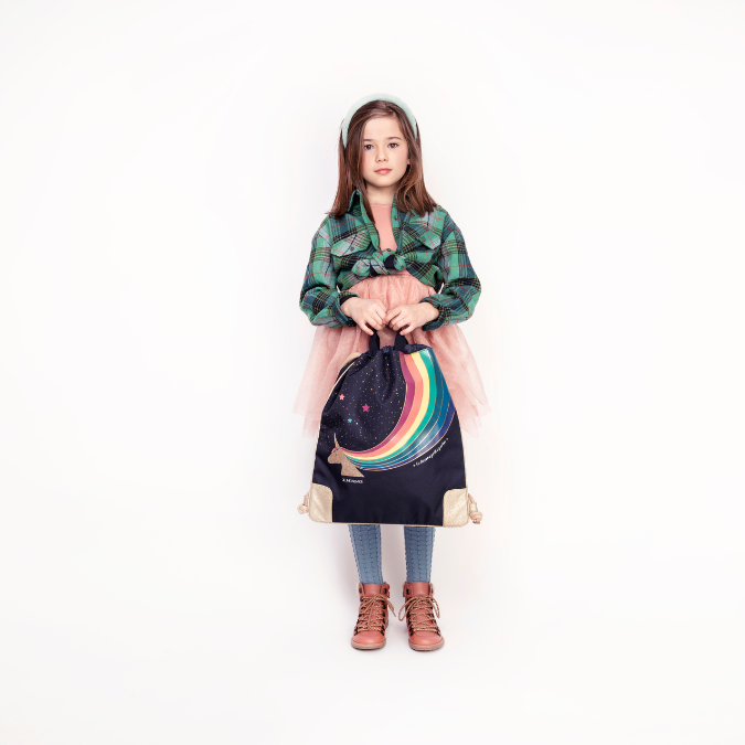 Trendy bag for school and leisure for all ages. Wear it as a tote when you hit the city, a fashionable backpack or as a water repellent gym bag.