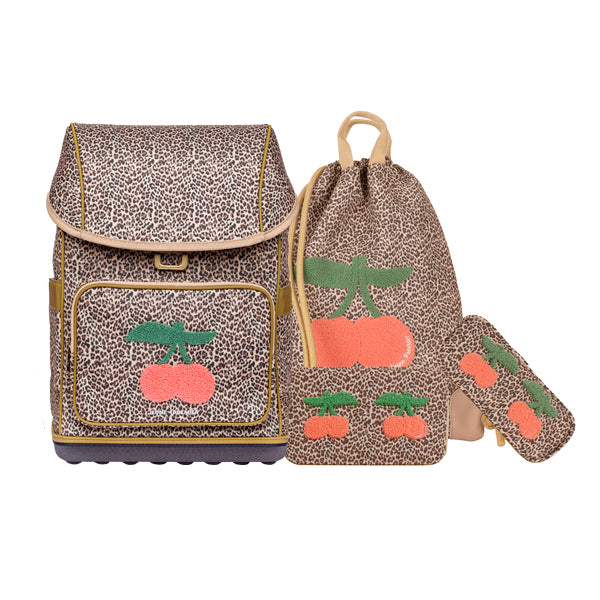 NEW ! Limited Ergomaxx Set Leopard Cherry with your favourite Ergomaxx backpack and matching City Bag, Pencil Box Filled & Pencil Box.