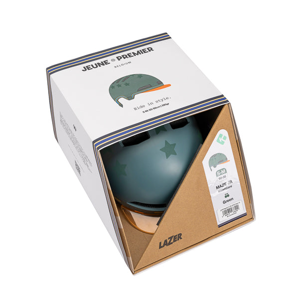 Fashionable Jeune Premier x Lazer bike helmet with KinetiCore technology for kids and teens. A new standard in unequalled safety and fashion is born!