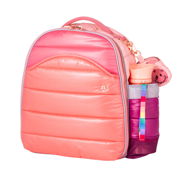Ergonomic, trendy Jeune Premier Puffer Pink backpack for toddlers and preschoolers (from 2 years old).