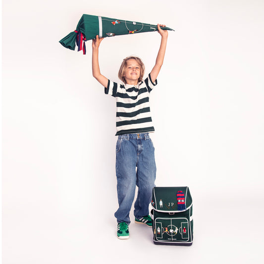 Jeune Premier Schultüte FC Jeune Premier – reusable school cone bag for boys, football design, 70cm