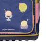Dark blue Ergomaxx Disco Dip ergonomic backpack by Jeune Premier with colorful ice cream illustrations for girls from first grade