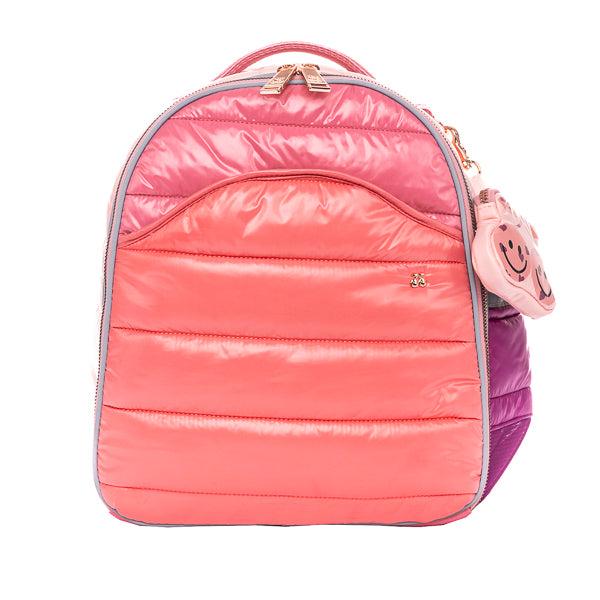 Ergonomic, trendy Jeune Premier Puffer Pink backpack for toddlers and preschoolers (from 2 years old). 