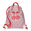 City Bag Berry Cute by Jeune Premier – pink floral print with red cherries, trendy girls’ gym and swim bag