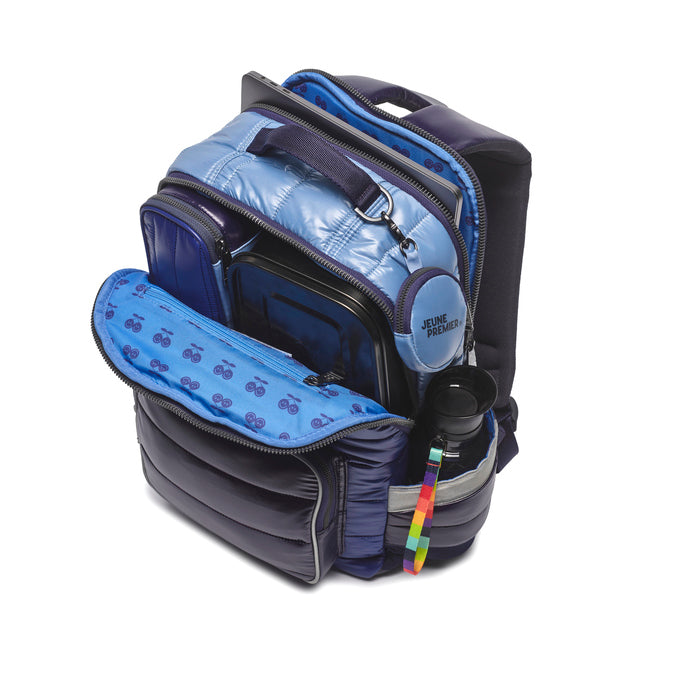 Jeune Premier New Bobbie school backpack Puffer Blue - interior and compartments