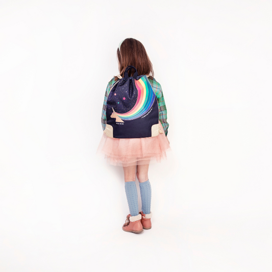 Trendy bag for school and leisure for all ages. Wear it as a tote when you hit the city, a fashionable backpack or as a water repellent gym bag.