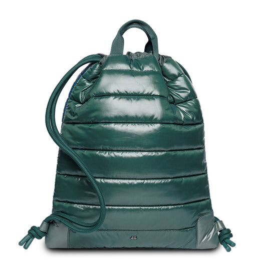 Jeune Premier City Bag Puffer Green quilted multifunctional bag for boys, front view