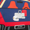 Ergomaxx Porsche ergonomic backpack by Jeune Premier with red Porsche car on blue school bag