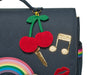 Jeune Premier It Bag Midi Lady Gadget Blue – detail view zipper and fabric