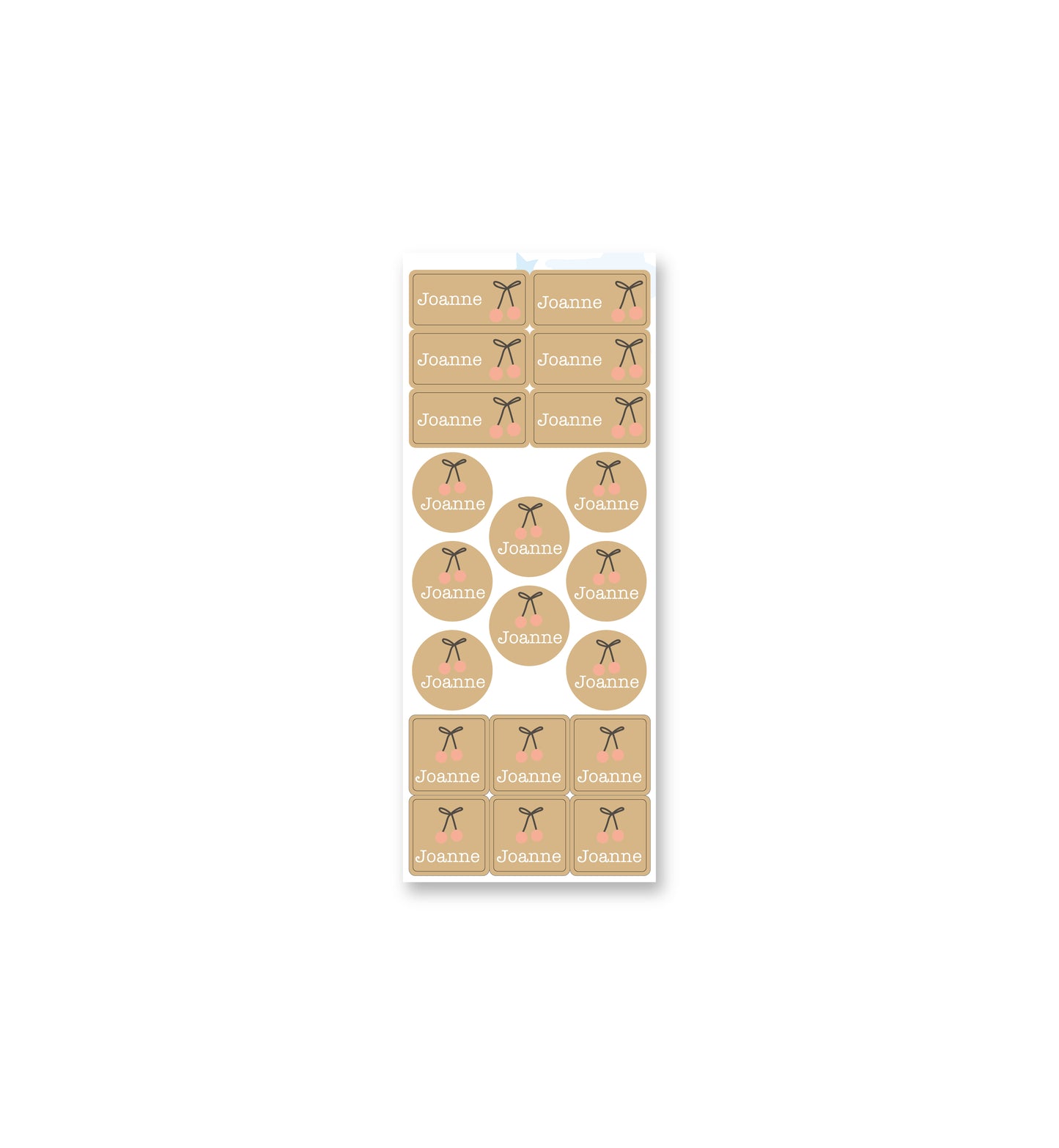 Clothing Label Set - Cherry Pompon